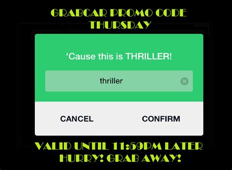 Promo codes (grabshare, grabcar, justgrab, grabtaxi). UBER and GRABCAR PH News: GrabCar Promo Code: "THRILLER"