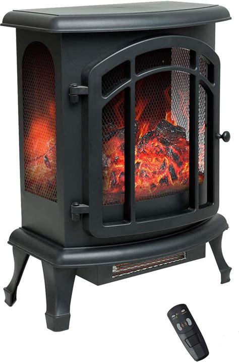 Flameandshade 61 Cm Electric Fireplace Wood Stove Portable Freestanding