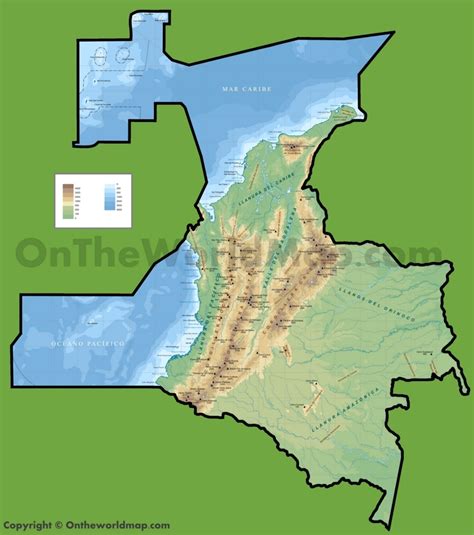Physical Map Of Colombia Ontheworldmap Com