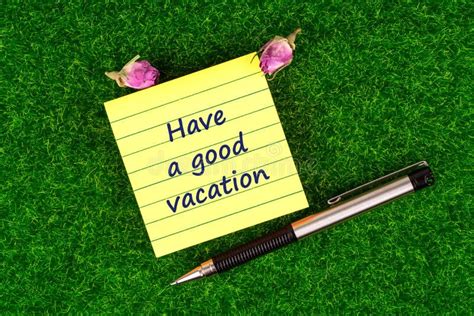 Have A Good Vacation Stock Image Image Of Flower Handwrite 107881745