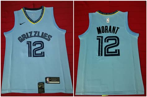 New Grizzlies 12 Ja Morant Light Blue Nike Swingman Jersey Cheap Sale