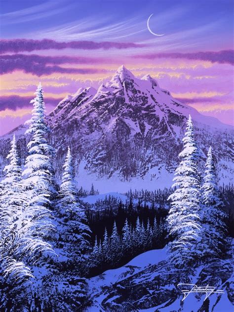 Jon Rattenbury View At Dawn Winter Painting Nature Landscape
