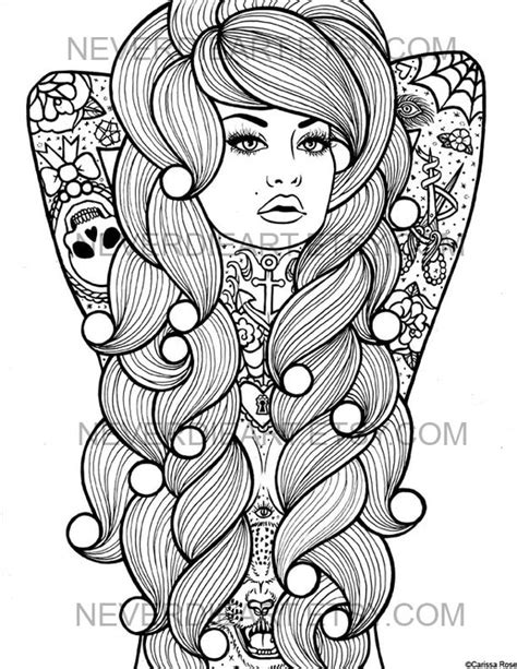 Pin Up Girl Coloring Pages For Adults