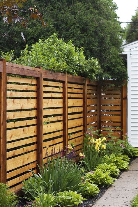 Cool Privacy Fence Ideas Black And Wood Accent Gate With Lattice From