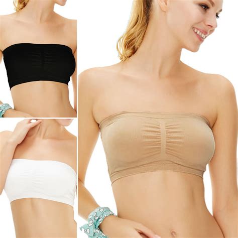 Aliexpress Buy Hot Womens Strapless Bra Bandeau Tube Top Removable Pads Seamless Crop Tops