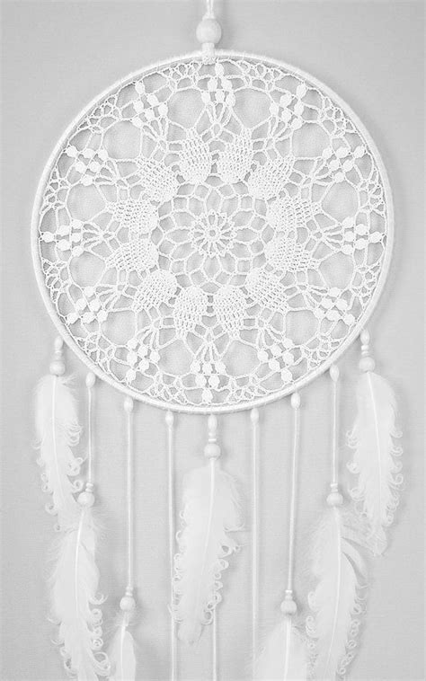 Large White Dream Catcher Handmade Crochet Doily Dreamcatcher With