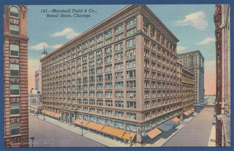 Marshall Field And Co Chicago Illinois Il Linen Postcard Chicago