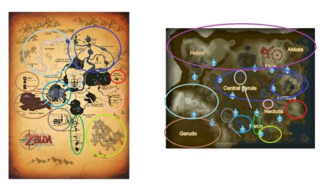 Botw Twilight Princess Map Comparison Zelda