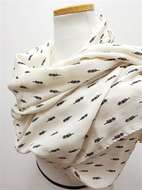 Natural Cotton Scarf Ivory Color Lightweight Oversized Etsy