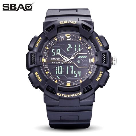 Sbao Brand Men Sport Watch Led Display Male Digital Wristwatch Week