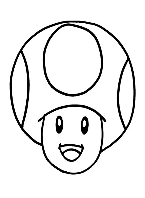 Draw Easy Toad Mario Coloring Page Free Printable Coloring Pages