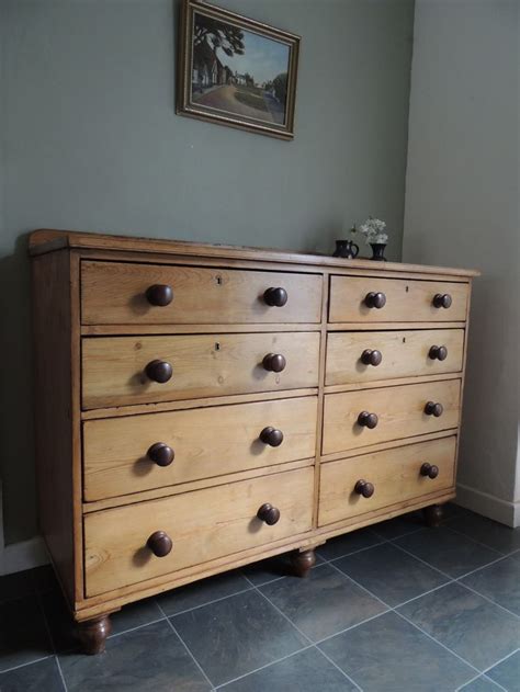 Impressive Extra Large Victorian Stripped Pine Chest Of 8 Drawers Large Chest Of Drawers Pine