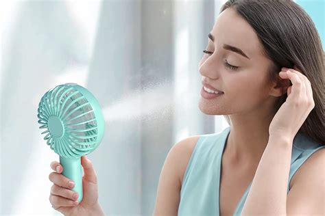 Rechargeable Mini Fan With Water Mist Spray Portable Handheld