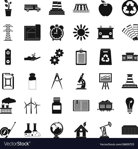 Big Company Icons Set Simple Style Royalty Free Vector Image