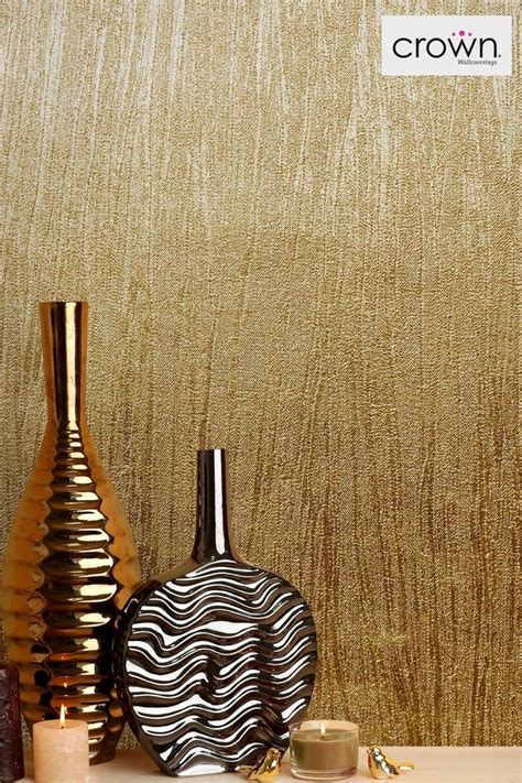 Crown Luxury Foil Lustre Wallpaper Gold Gold Wallpaper