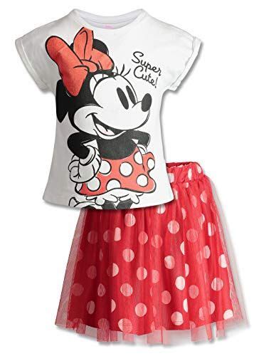 Dinsey Minnie Mouse Baby Girls Fashion T Shirt And Tulle Skirt Set