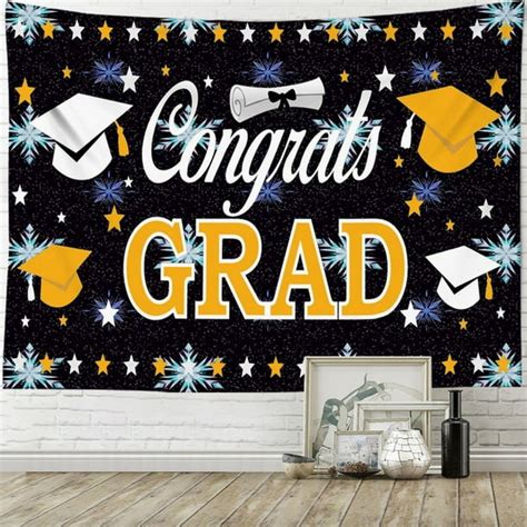 Graduation Backdrop Banner Maroon Large Congrats Grad Party Supplies