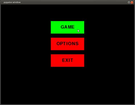 Adding Menu With Buttons To Pygame