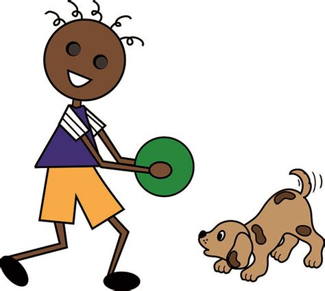 Clip Art Illustration Of A Cartoon African American Boy Playing Ball Flickr Photo Sharing