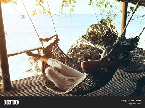 Woman Relaxing Hammock Image And Photo Free Trial Bigstock