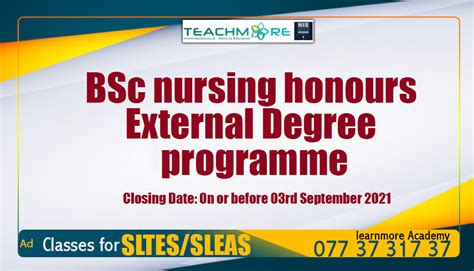 Bsc Nursing Honours External Degree Programme Teachmorelk