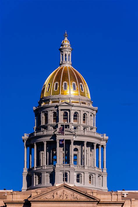 Dome Of Colorado State Capitol Building Downtown Denver Colorado Usa