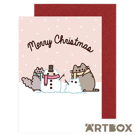 Buy Pusheen Merry Christmas Snow Cats Greeting Card At Artbox