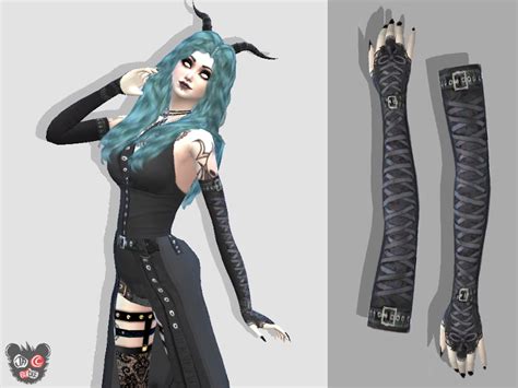 The Sims Resource Jaccburkes Gothic Fingerless Gloves Sims 4 Cc