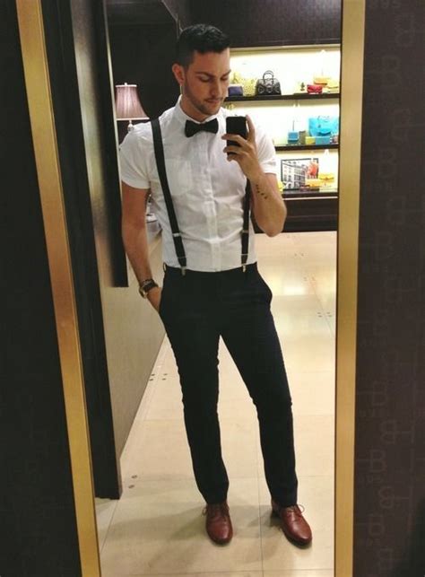 Thin men = thin suspenders. Bow tie and suspenders combo | Homecoming outfits ...