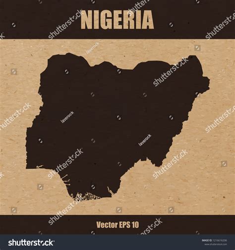 Vector Illustration Detailed Map Nigeria On Stock Vector Royalty Free