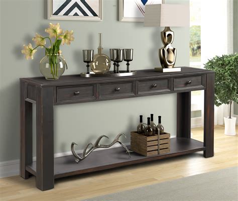 The farmhouse console tables that are more expensive generally come with more drawers, shelves, and overall storage. Entryway Table with 4 Storage Drawers, 64"×15"×30" Wood ...