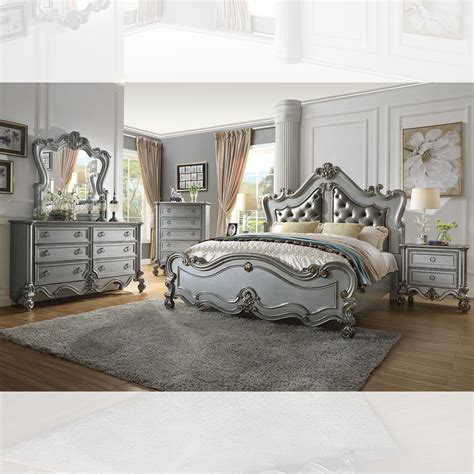 Homey Design Hd 999 4pc California King Bedroom Set Luna Silver