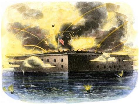 Confederate Bombardment Of Fort Sumter In Charleston Harbor April