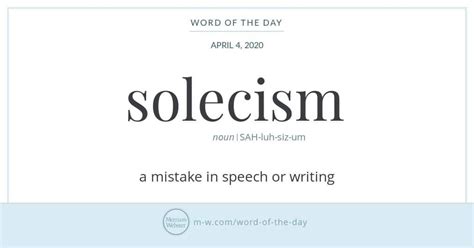 Solecism Word Of The Day Education English Words