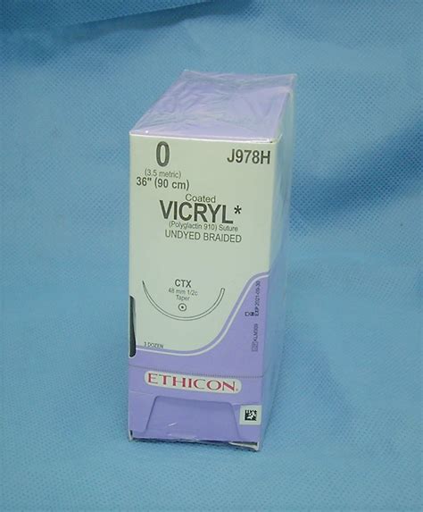 Ethicon J978h Vicryl Plus Suture 0 36 Ctx Taper Needle