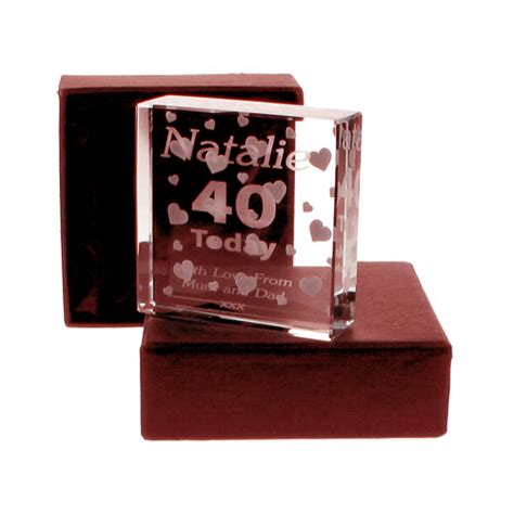 A 50th birthday is a reason to celebrate and the perfect present will add to a great celebration. Personalised 40th Birthday Jade Block for Her | Engraved ...