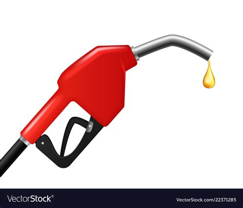 Realistic Detailed 3d Fuel Nozzle With Drop Vector Image