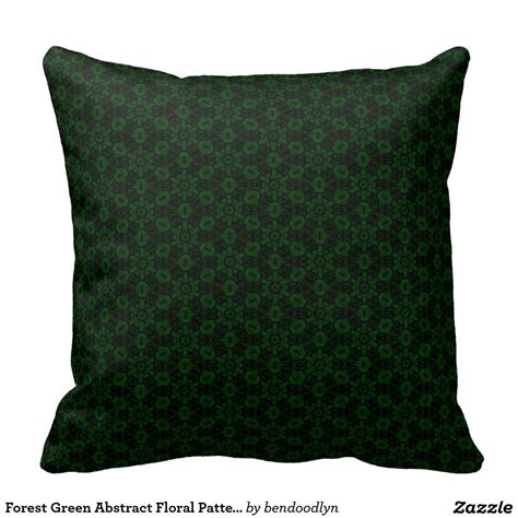 The pattern uses 32 oz of worsted weight yarn. Forest Green Abstract Floral Pattern Throw Pillow | Zazzle ...