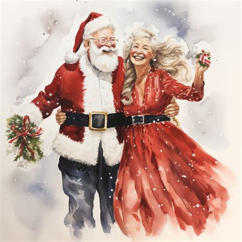 Mr And Mrs Santa Claus Art Free Stock Photo Public Domain Pictures