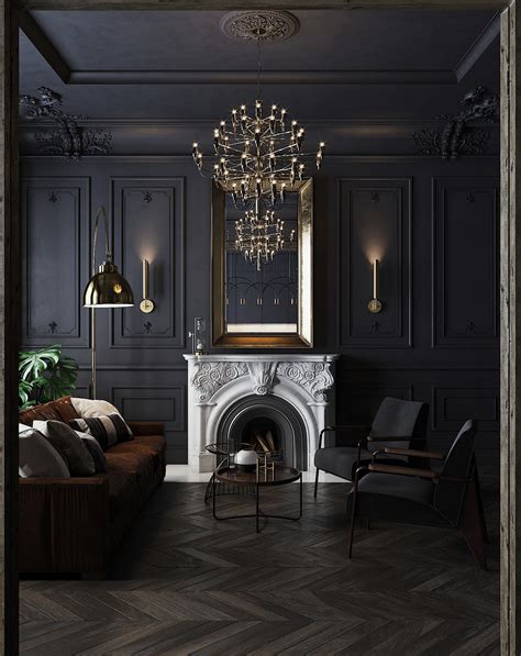 Moody Gothic Interior Design Woodgrain