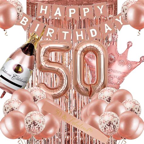 Buy Th Birthday Decorations For Women Rose Gold Th Birthday Party Decoration For Her Th