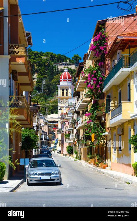 Picturesque Street Of Old Town In Zakynthos City Zakynthos Island