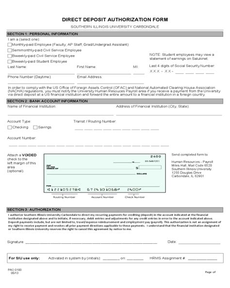 2022 Direct Deposit Form Fillable Printable Pdf And Forms Handypdf