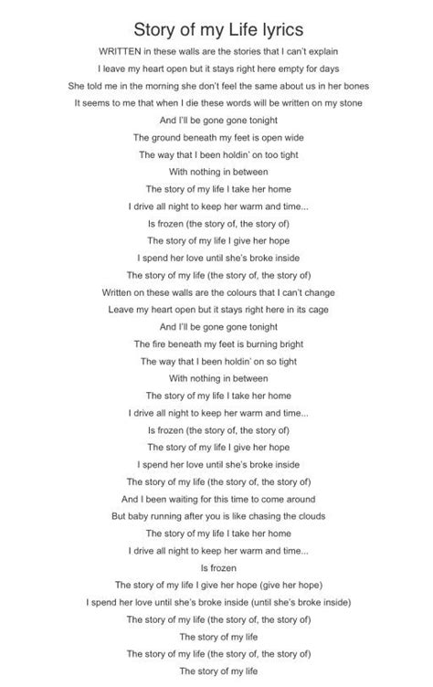 Story of my life lyrics. One Direction - Story Of My Life | Music & Lyrics | Pinterest