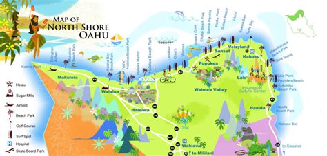 North Shore Oahu Beaches Map