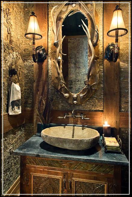 Who wouldn't feel like a queen sitting in front of this mirror to do their makeup. Tips to Enhance Rustic Bathroom Decor Ideas - Home Design ...
