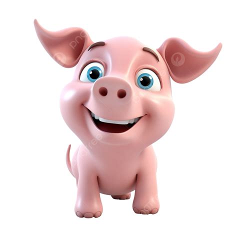 Cute Pig 3d Illustration 3d Animals Character Png Transparent Image
