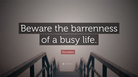 Socrates Quote Beware The Barrenness Of A Busy Life