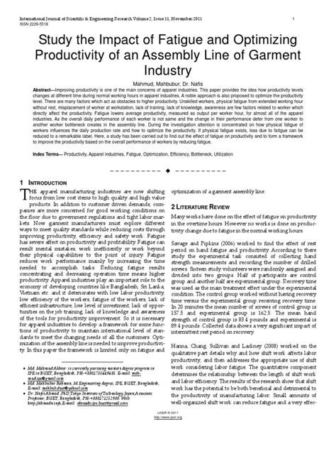 Research Paper Study the Impact of Fatigue and Optimizing ...