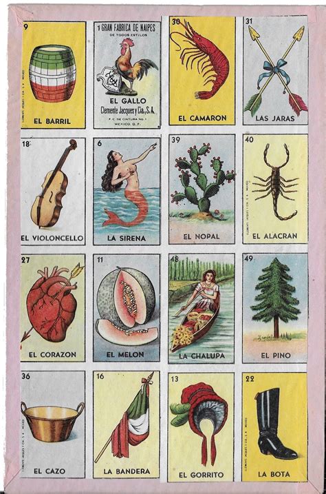 Vintage Lotería Digital Collage Vintage Pictures Graphic